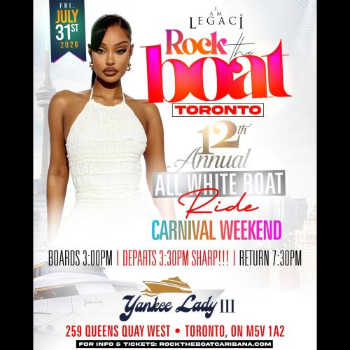 Rock The Boat: Toronto Carnival All White Yacht Party 2026 