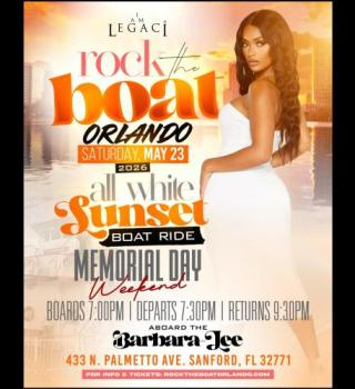 Rock The Boat Orlando All White Boat Ride Memorial Day Weekend 2026 