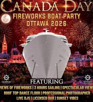 CANADA DAY FIREWORKS BOAT PARTY OTTAWA 2026 