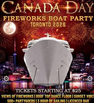 CANADA DAY FIREWORKS BOAT PARTY TORONTO 2026 | TICKETS STARTING AT $25 