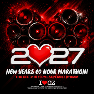 The Comfort Zone Presents 2027 **new Years 60 Hours Marathon** 